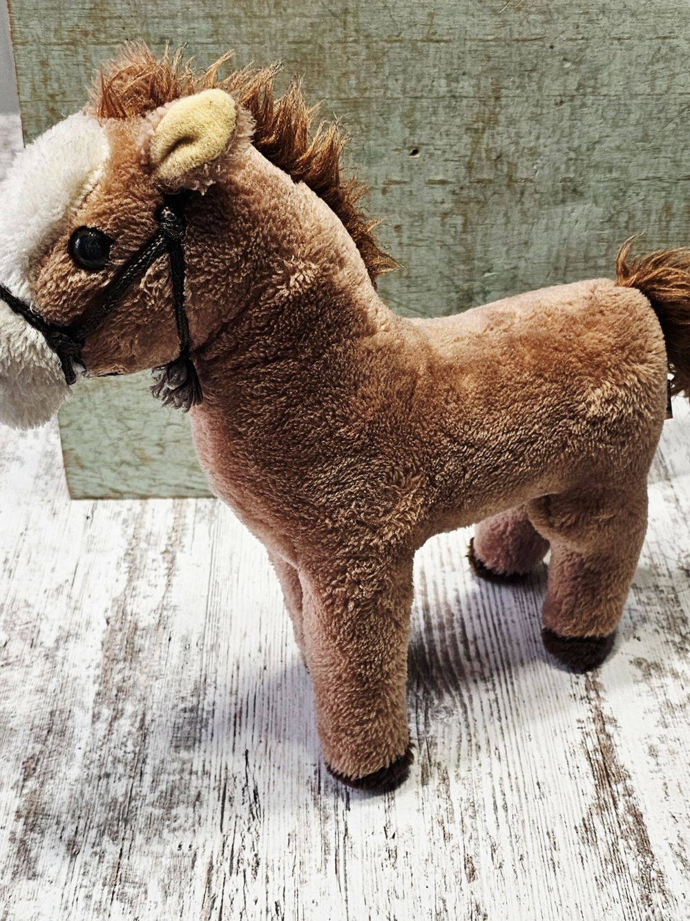 Vintage Dakin Plush Horse Pony Stuffed Animal 1979 Brown & White 12"